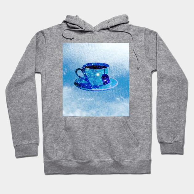 Stars in my tea - blue (bg) Hoodie by helengarvey